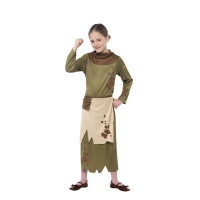 Costume médiéval vert de paysanne pour filles