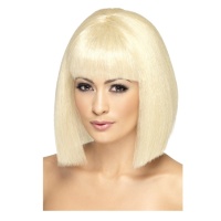 Perruque blonde courte avec franges