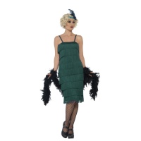 Costume vert long charleston des années 1920