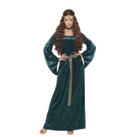 Costume médiéval vert de jeune fille pour femmes