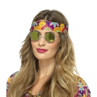 Lunettes hippie jaunes avec effet miroir