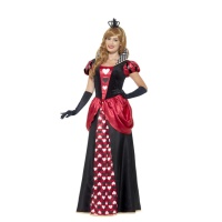 Costume de la Reine de Coeur pour adulte avec robe longue