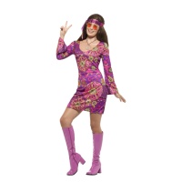 Costume de hippie rose