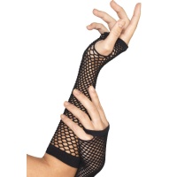 Gants longs en maille noire