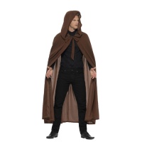 Manteau long marron avec capuchon