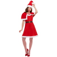 Costume de Père Noël avec robe et cape pour femmes