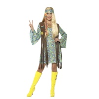 Costume de hippie avec gilet pour femmes