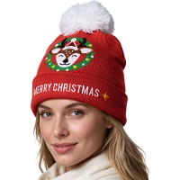 Bonnet de Noël avec renne et paillettes