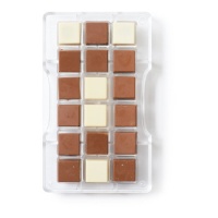Moule à chocolat carré 20 x 12 cm - Decora - 18 cavités
