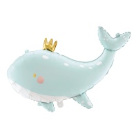 Ballon baleine avec couronne 93x60 cm - PartyDeco