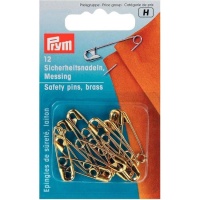 Épingles de sûreté 5 cm plaquées or - Prym - 12 unités