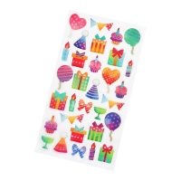 Stickers 3D pour cadeaux d'anniversaire - 30 pièces