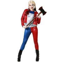Costume de Harley maléfique rouge et bleu pour femmes