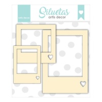 Coeur Polaroid chipboard - Artis decor - 3 pcs.