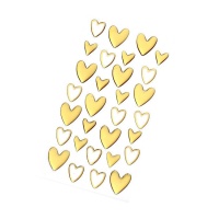Autocollants 3D Golden hearts - 30 pièces