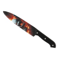 Couteau avec un crâne enflammé de 31 cm