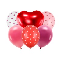Bouquet de ballons Be Mine Valentine - Partydeco - 6 unités
