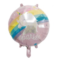 Ballon rond Licorne Arc-en-ciel 57 cm