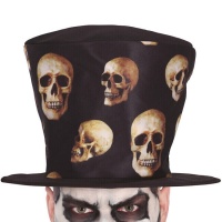 Chapeau noir avec motif de tête de mort