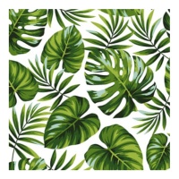 Serviettes de table feuilles tropicales 16,5 x 16,5 cm - 12 pcs.