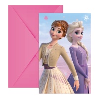 Invitations Lilas Frozen - 6 unités