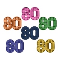 Confettis des années 80 de 3 x 3 cm - 10 unités