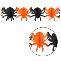 Guirlande d'araignées orange et noires - 3,00 m