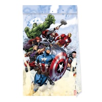 Sacs en papier Avengers en action 23,5 x 13 x 7 cm - 4 pièces.