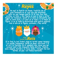 Carte bleue pour le roscón de reyes en espagnol et catalan - Dekora - 100 unités