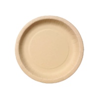 Assiettes rondes de 25 cm en fibre de bambou biodégradable - Silvex - 5 pcs.