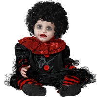 Costume de bébé clown noir et rouge