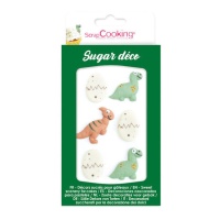 Figurines en sucre et oeufs de dinosaures - Scrapcooking - 6 unités