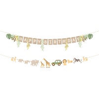 Guirlande 'Happy Birthday' Safari mix 1,80 m