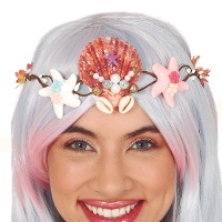 Couronne de sirène avec coquillages et étoiles