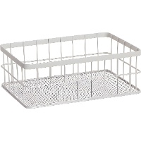 Panier en métal de 24,5 x 16,5 x 9 cm couleur blanche