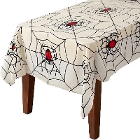 Nappe avec toile d'araignée et araignée à dos rouge de 1,35 x 2,70 m