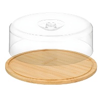 Cloche à fromage ronde en bambou 28 x 9,2 cm