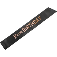 Écharpe d'anniversaire avec inscription en rose doré