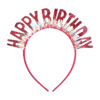 Serre-tête 'Happy Birthday' fuchsia pailleté