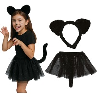 Ensemble de chaton avec tutu, serre-tête et queue