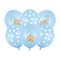 Ballons en latex Elephant Baby de 30 cm - 6 unités - PartyDeco