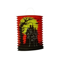 lanterne tubulaire en papier, 25 cm, avec château enchanté - 1 pièce