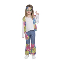 Costume de pacifiste hippie pour bébé fille