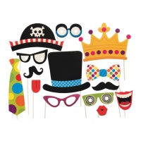 Kit Photobooth pour fêtes amusantes - 14 unités