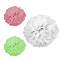 Décoration suspendue pompom rond 42 cm - 2 pcs.