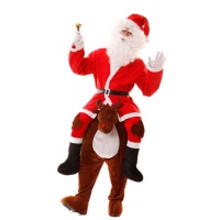 Costume de Père Noël sur des épaules de renne