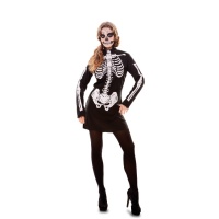 Costume de squelette avec robe pour adultes