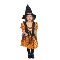 Costume de sorcière-citrouille orange pour bébés