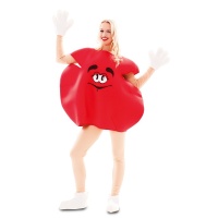 Costume de bonbons en chocolat rouge pour adultes