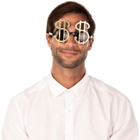 Lunettes avec des signes de dollar